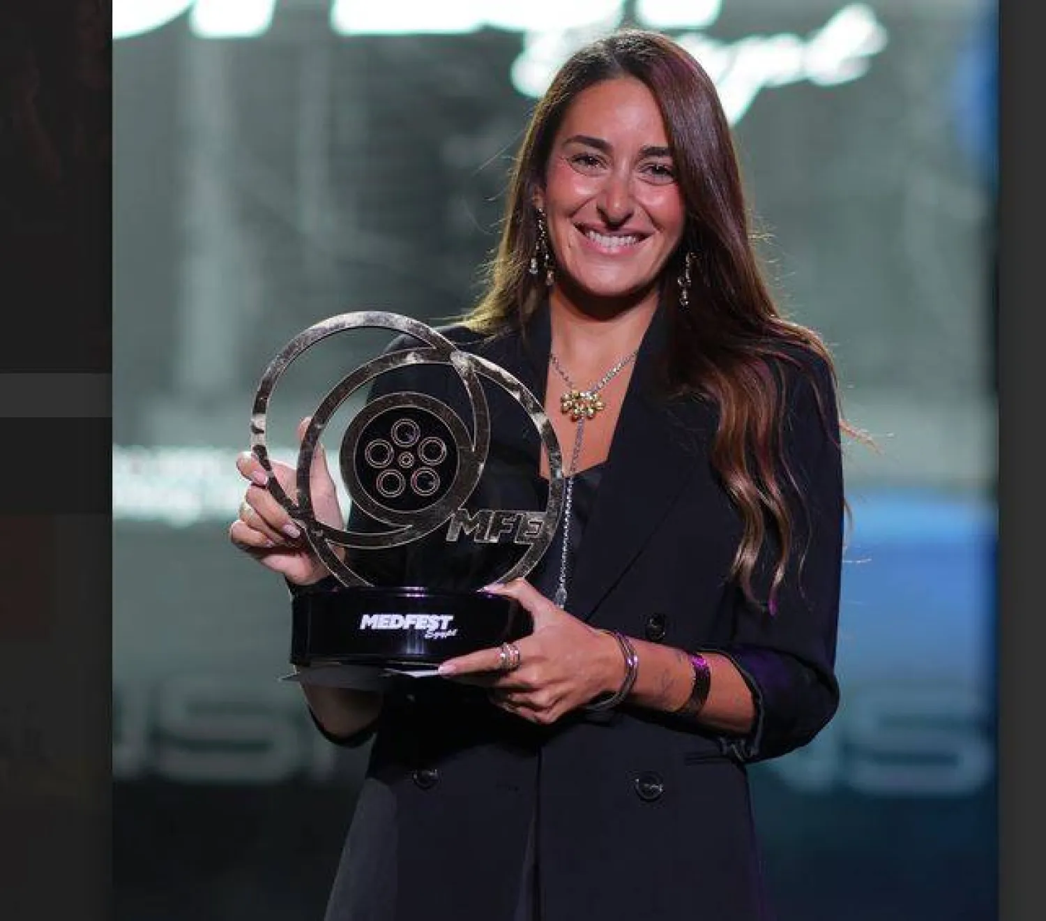 الفنانة أمينة خليل خلال تكريمها بالمهرجان (إدارة المهرجان)