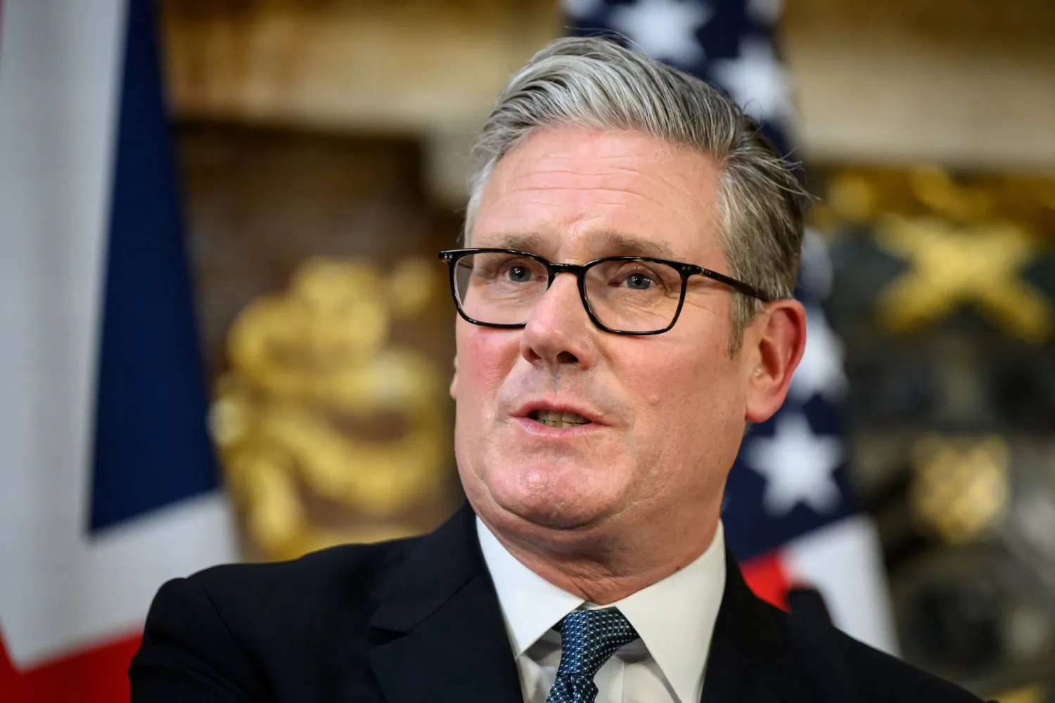 British Prime Minister Keir Starmer speaks during a press conference with US President Donald Trump (not pictured) at Chequers at the conclusion of a state visit on September 18, 2025 in Aylesbury, Britain. Leon Neal/Pool via REUTERS