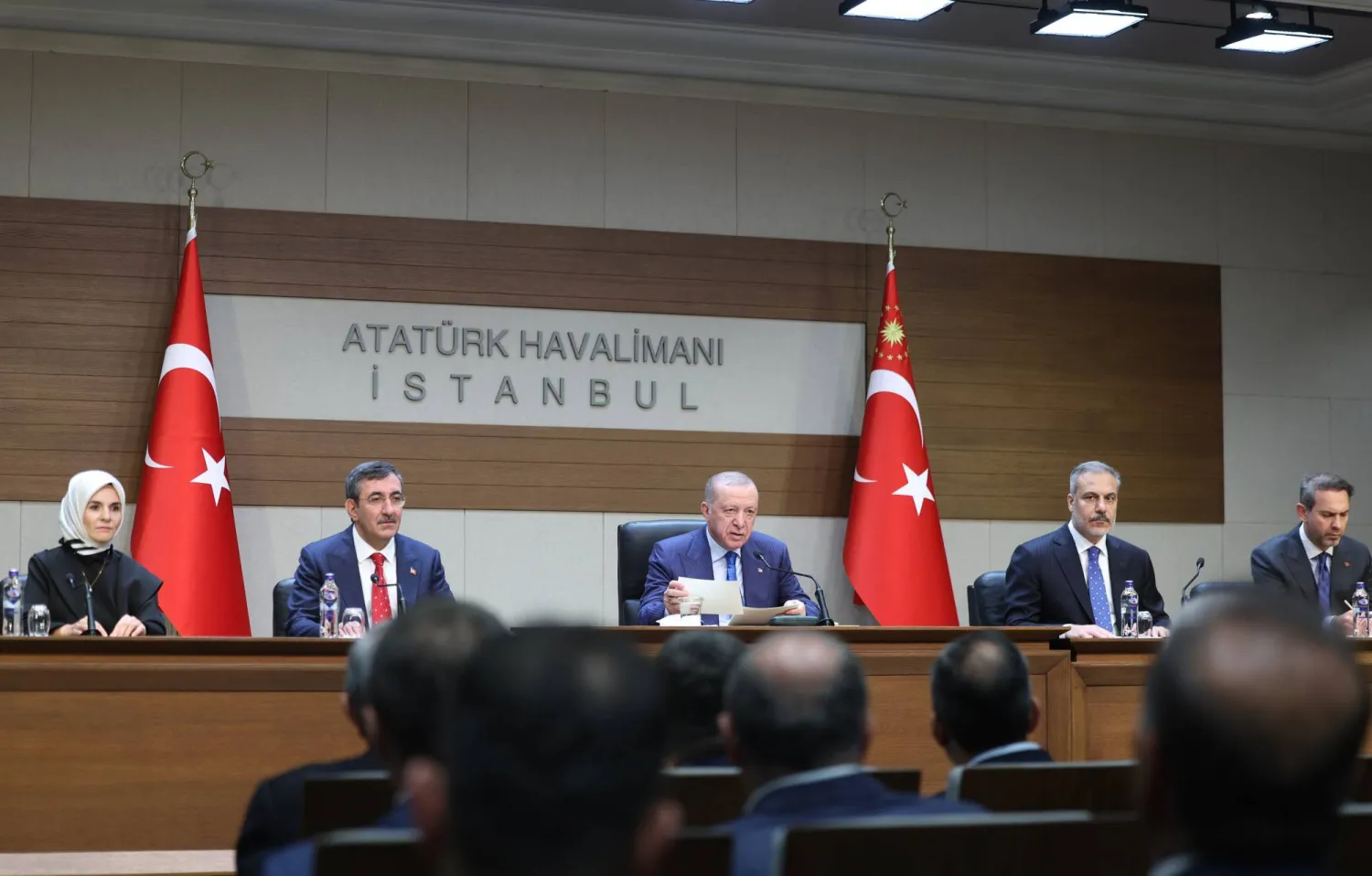 إردوغان خلال مؤتمر صحافي في إسطنبول قبل توجهه إلى نيويورك لحضور اجتماعات الجمعية العامة للأمم المتحدة (الرئاسة التركية)