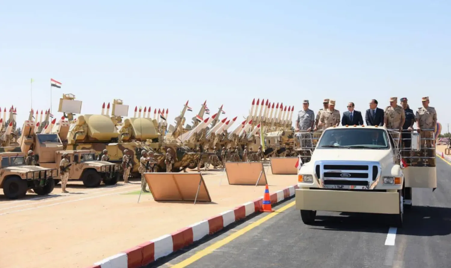 Egyptian President Abdel Fattah al-Sisi inspects troops last year. (Egyptian Presidency file) 