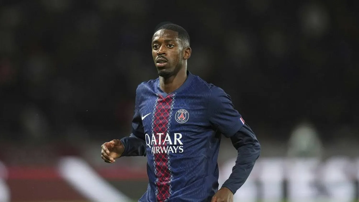PSG's Ousmane Dembele during the League One soccer match Paris Saint-Germain against Angers at the Parc des Princes stadium, on Aug. 22, 2025 in Paris. (AP)