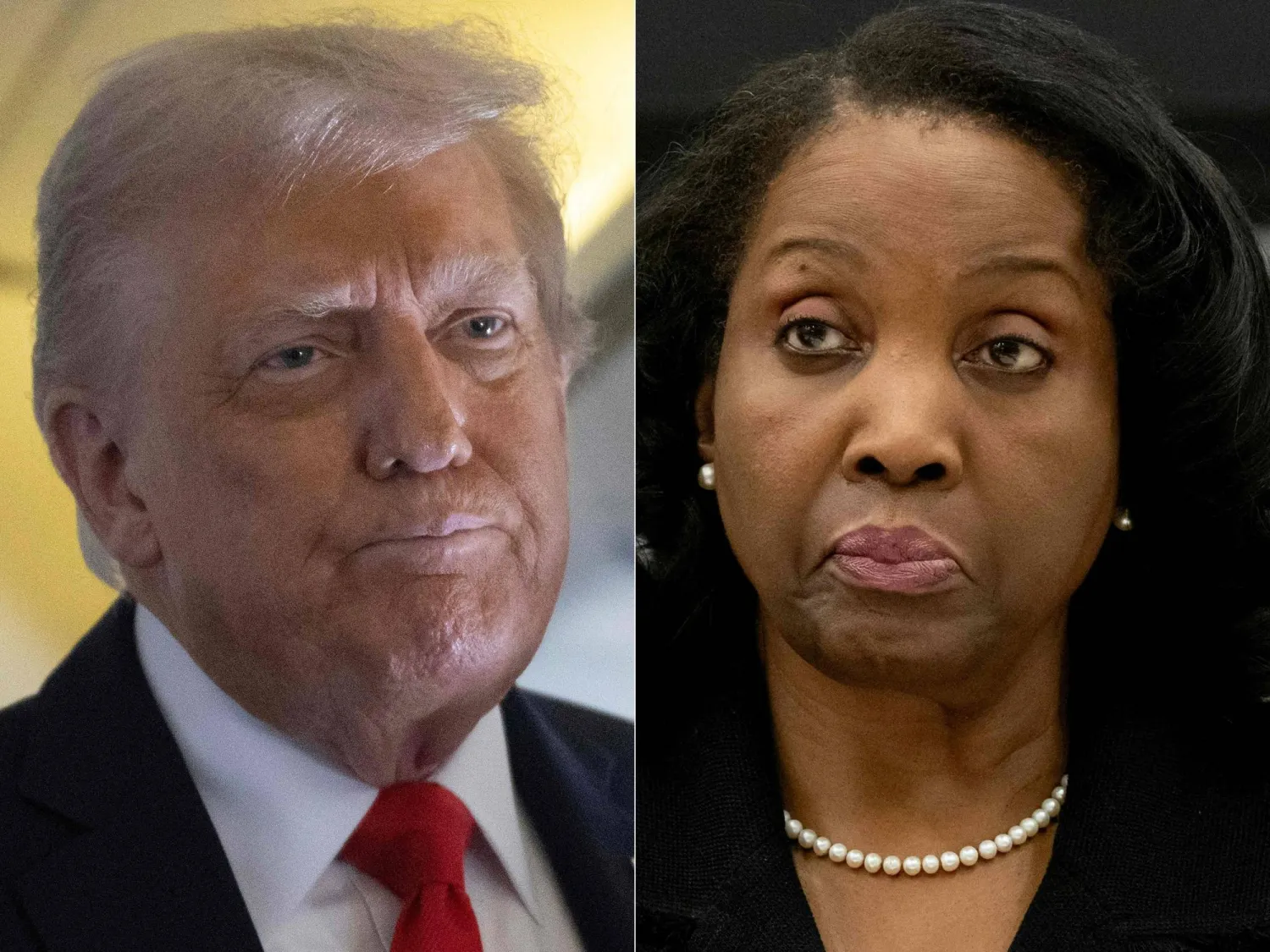 صورة مركبة للرئيس دونالد ترمب والمحافظة ليزا كوك (أ.ف.ب)