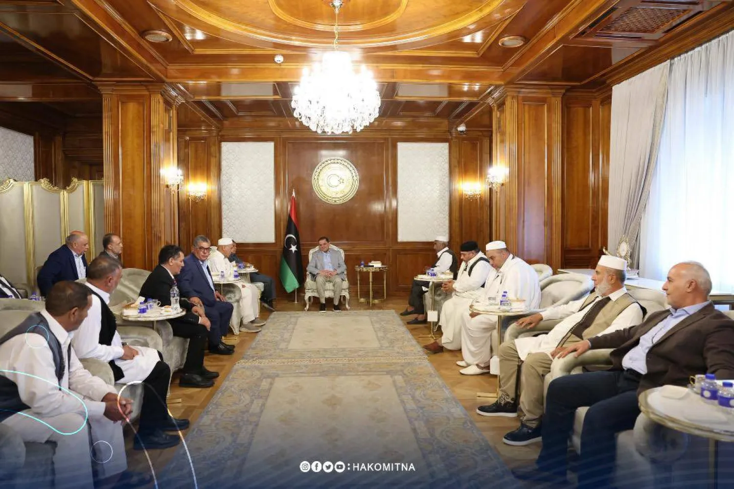 الدبيبة مع حكماء الزنتان مساء الاثنين (حكومة «الوحدة» الليبية) 