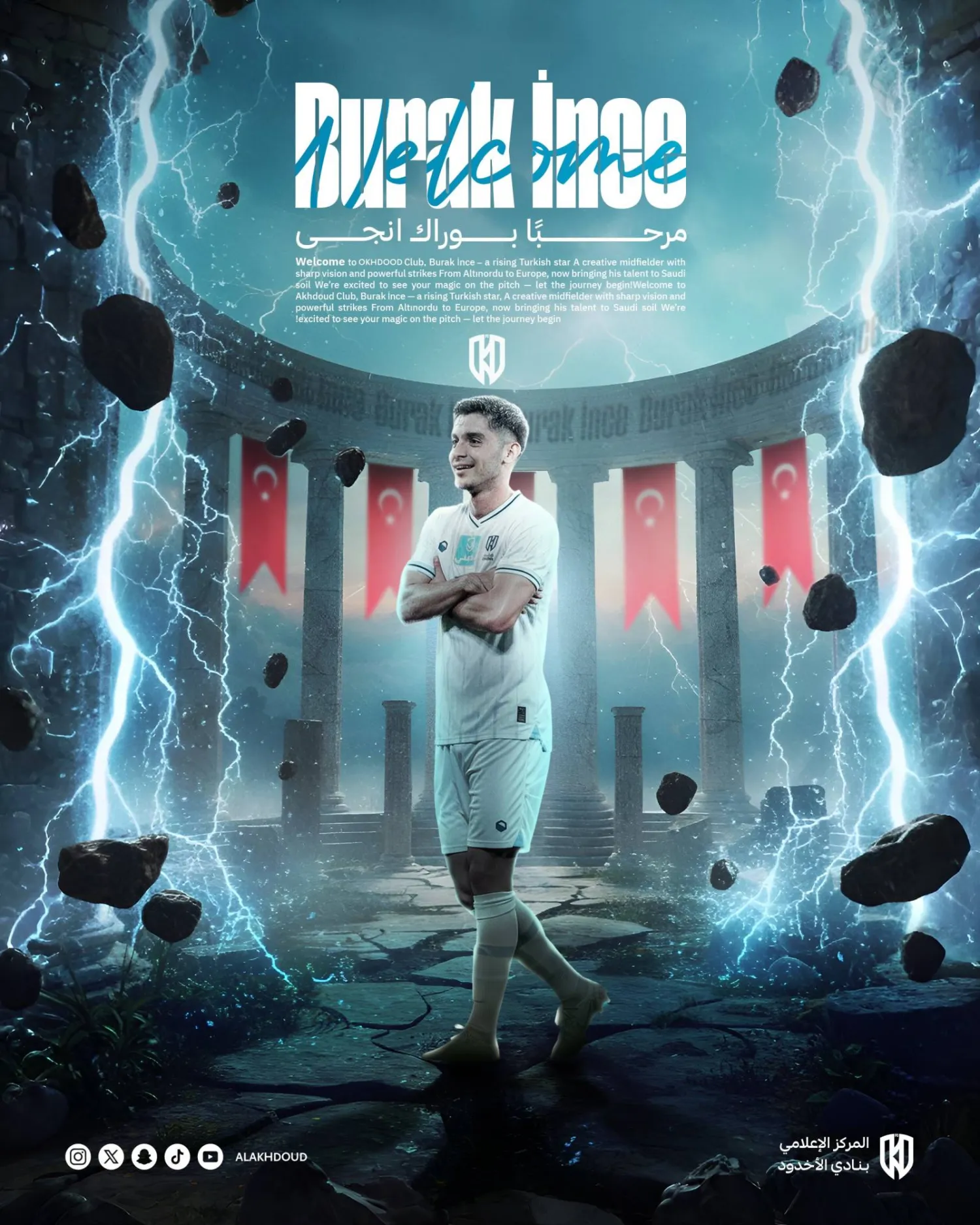 مثّل بوراك إنجي منتخبات تركيا السنية في مختلف الفئات (نادي الأخدود) 