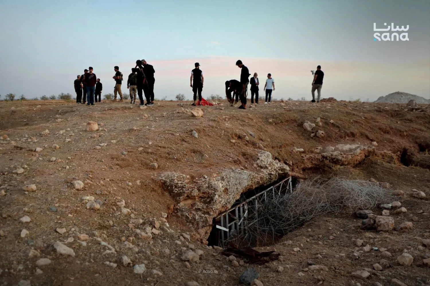 جانب من السجن المكتشف في حمص (سانا)