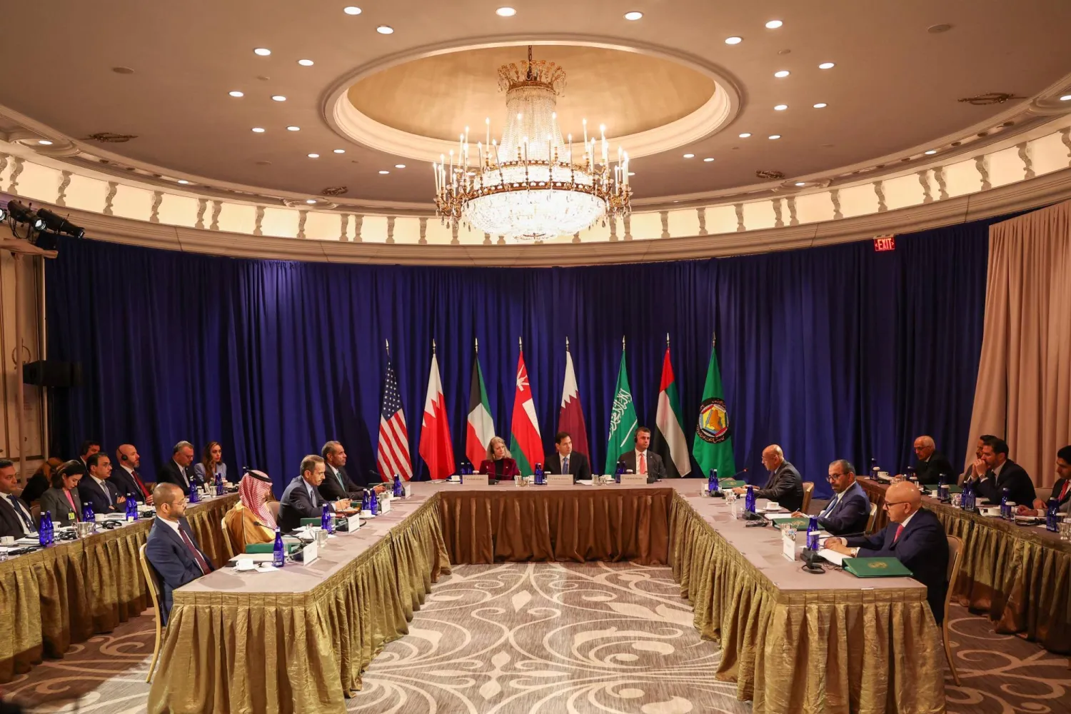 جانب من الاجتماع الوزاري للشراكة الاستراتيجية الخليجية - الأميركية في نيويورك الأربعاء (مجلس التعاون)