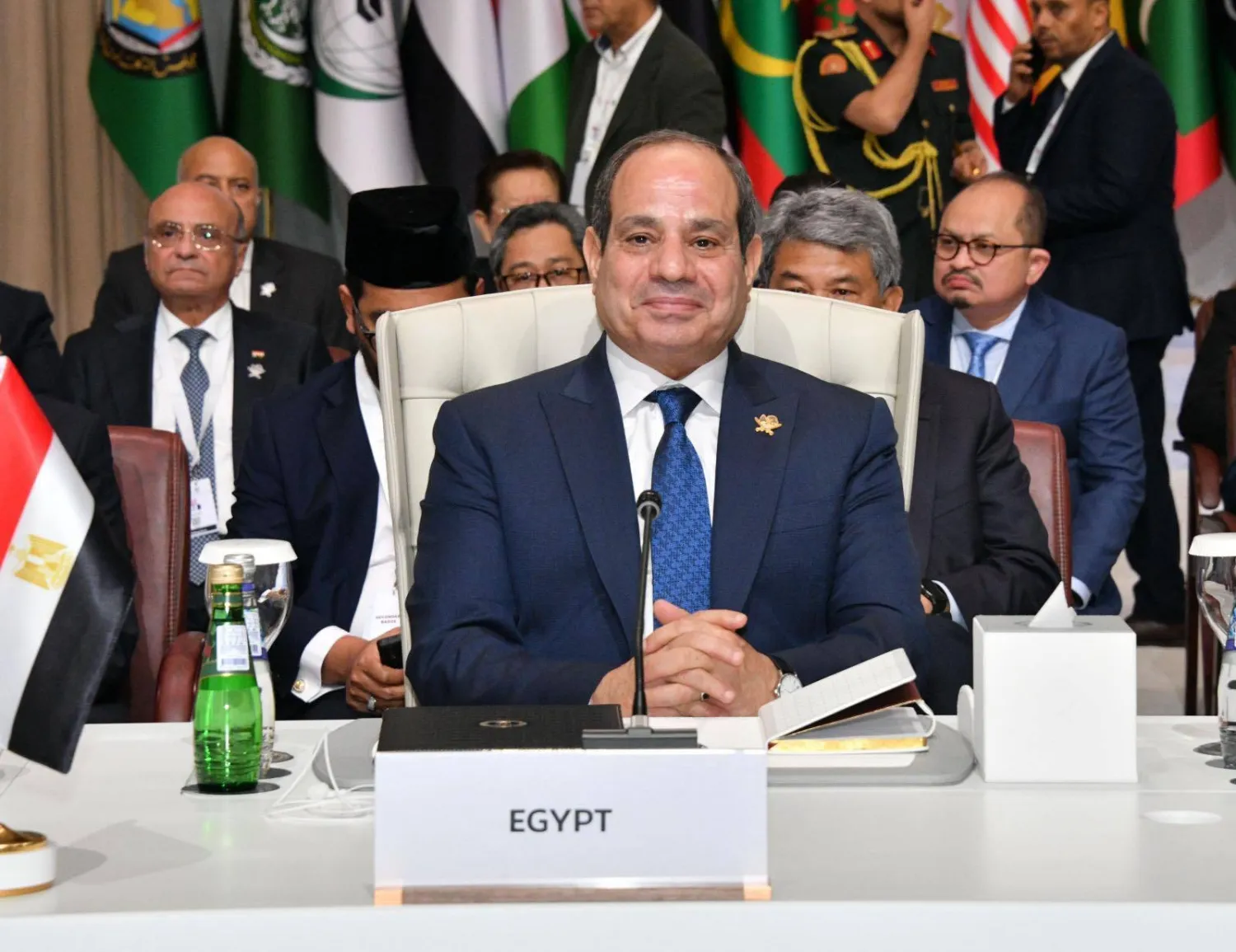 Egyptian President Abdel Fattah al-Sisi during the recent Doha Summit (Egyptian Presidency). 