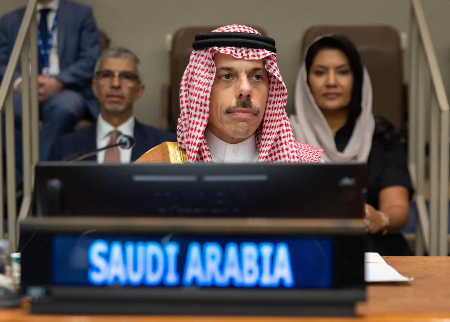 الأمير فيصل بن فرحان مترئساً الاجتماع الوزاري لـ«تحالف تنفيذ حل الدولتين» في نيويورك الأربعاء (الخارجية السعودية)