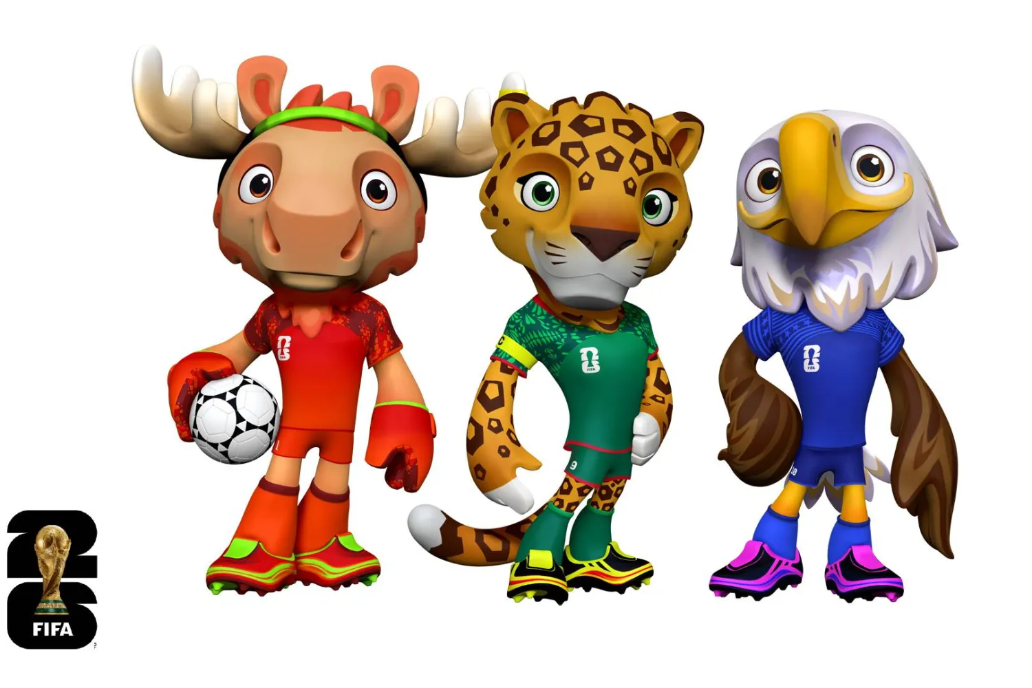 التمائم الثلاث تمثل الدول المستضيفة (د.ب.أ)