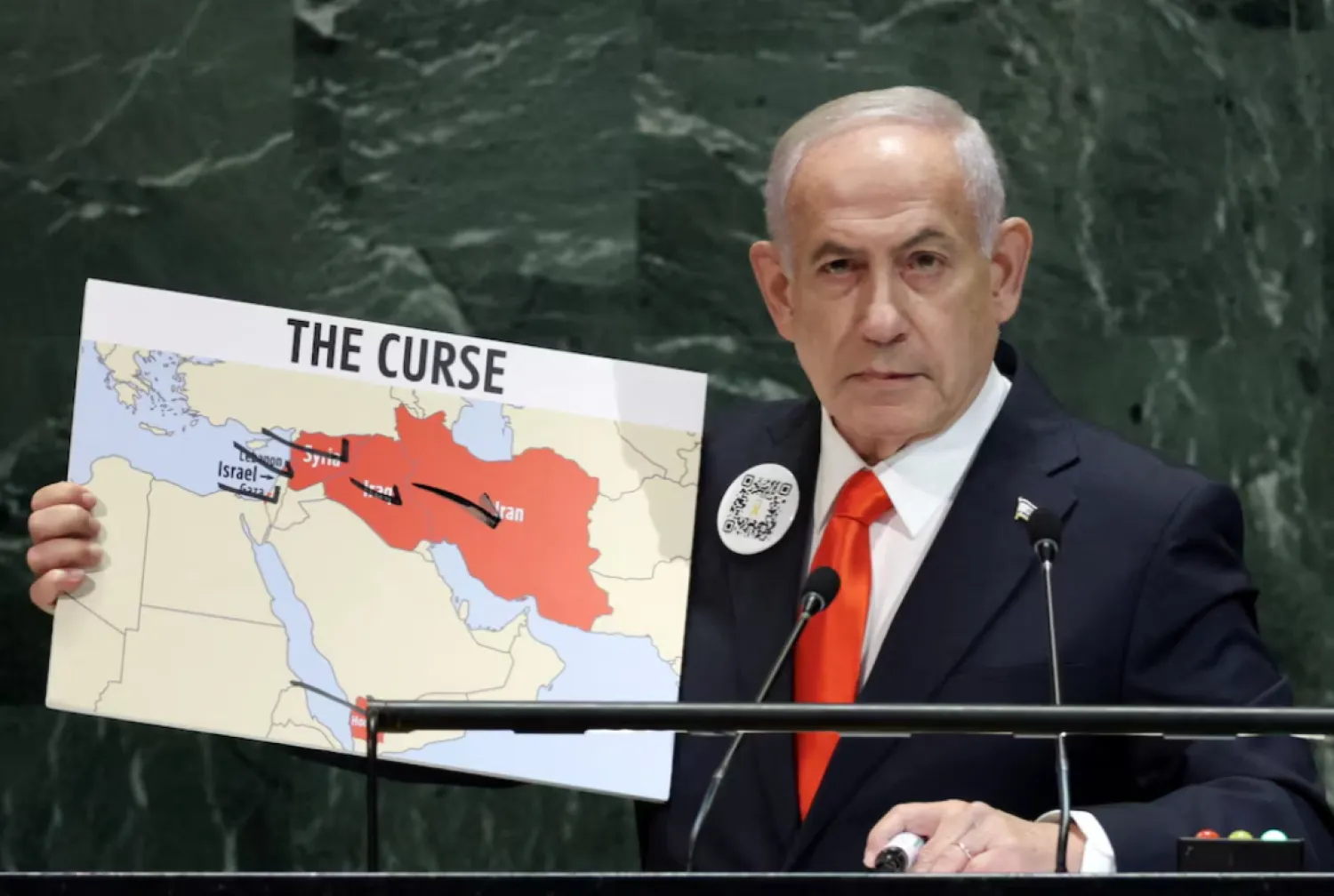 Israeli Prime Minister Benjamin Netanyahu addresses the 80th United Nations General Assembly (UNGA) at UN headquarters in New York City, US, September 26, 2025. REUTERS/Jeenah Moon 