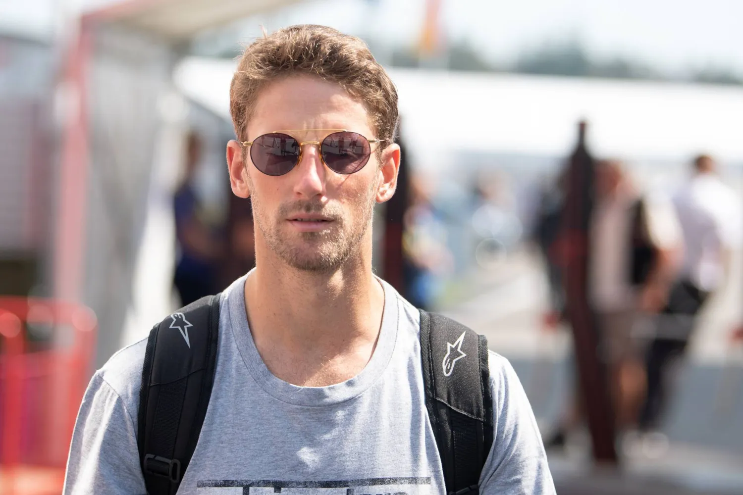 25 July 2019, Baden-Wuerttemberg, Hockenheim: French Formula one driver Romain Grosjean of the team Rich Energy Haas F1 arrives to the paddock during the German Formula Grand Prix. (dpa)