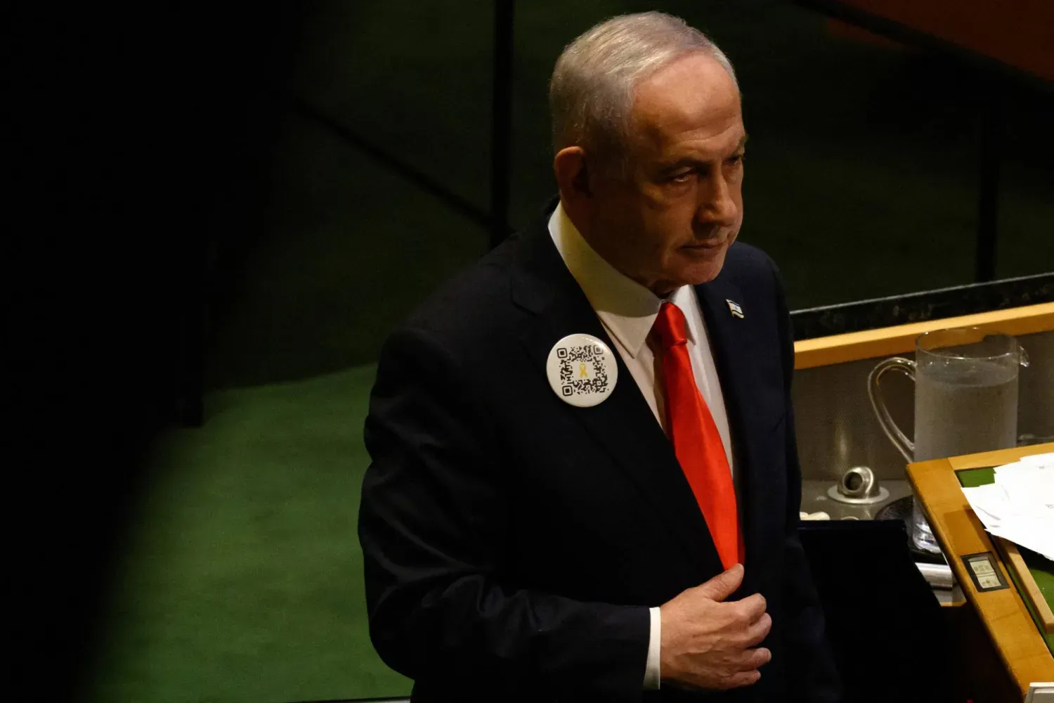 İsrail Başbakanı Binyamin Netanyahu, Birleşmiş Milletler (BM) Genel Kurulu'nda yaptığı konuşma sırasında (AFP)