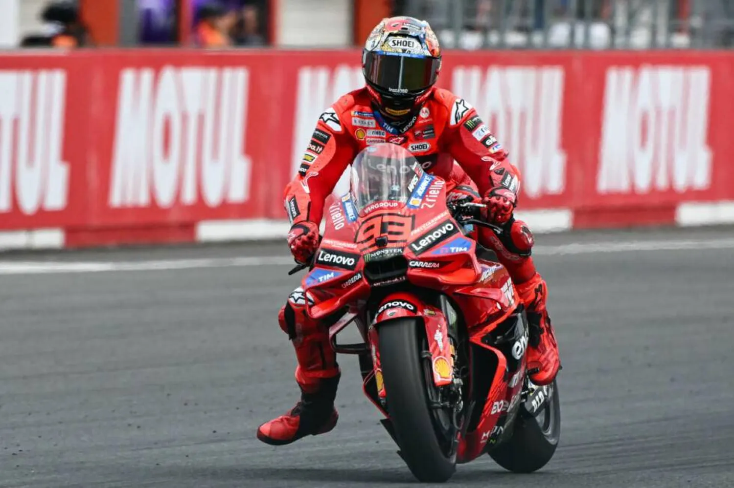Marc Marquez comes second in the Japan MotoGP to win his seventh world title. Toshifumi KITAMURA / AFP
