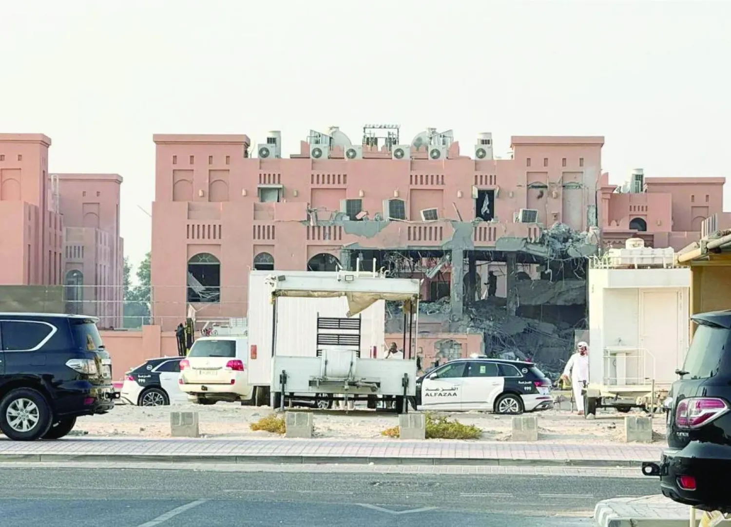 المبنى الذي استهدفته الغارات الإسرائيلية في العاصمة القطرية الدوحة يوم 9 سبتمبر 2025 (رويترز)