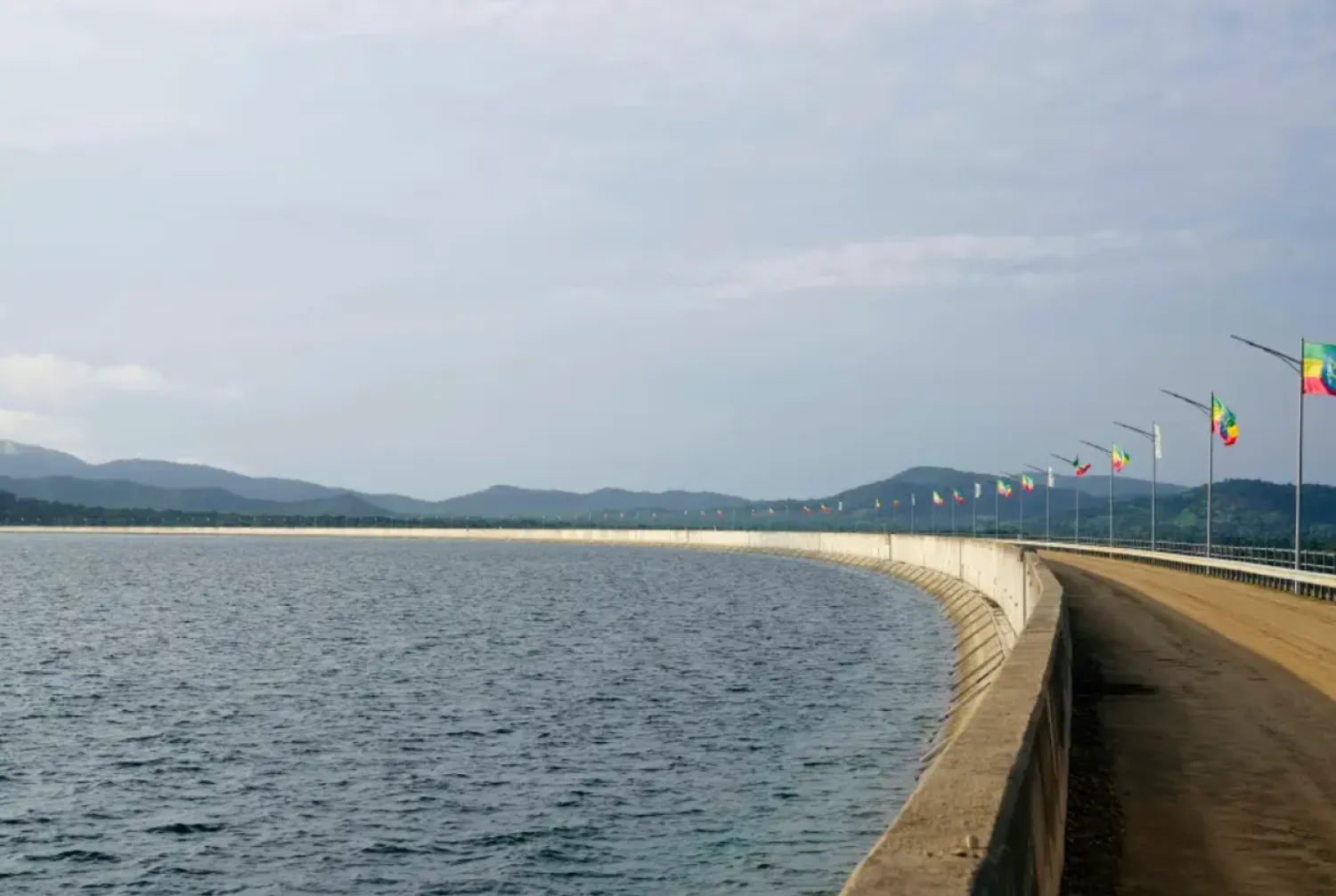 A view of the Grand Ethiopian Renaissance Dam in Benishangul-Gumuz, Ethiopia, Sept. 9, 2025. (AP Photo/Jackson Njehia)

