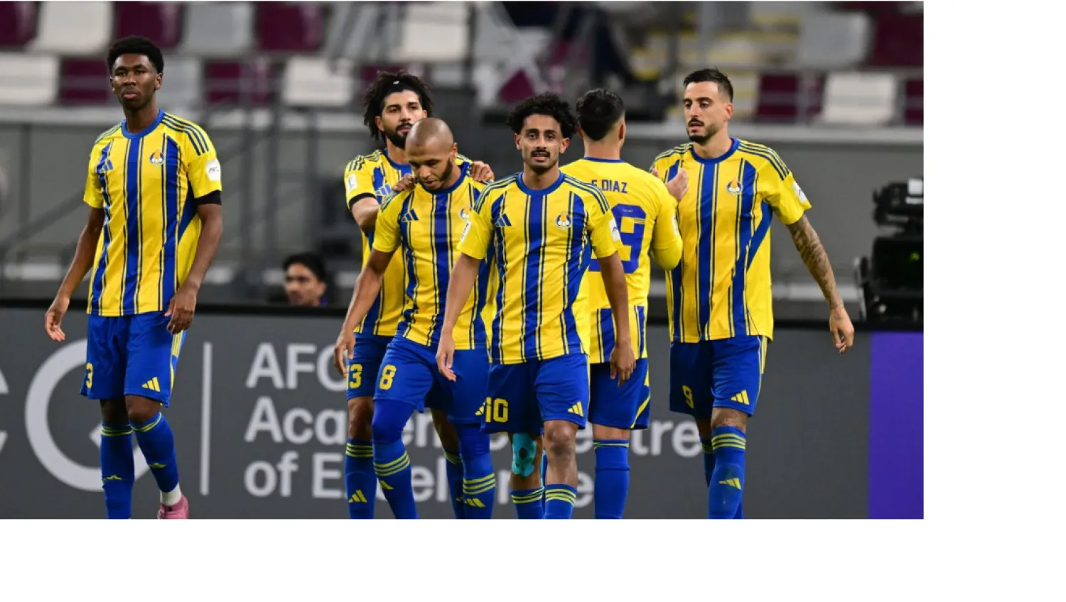 فرحة لاعبي الغرافة بالفوز على الشرطة (الاتحاد الآسيوي)