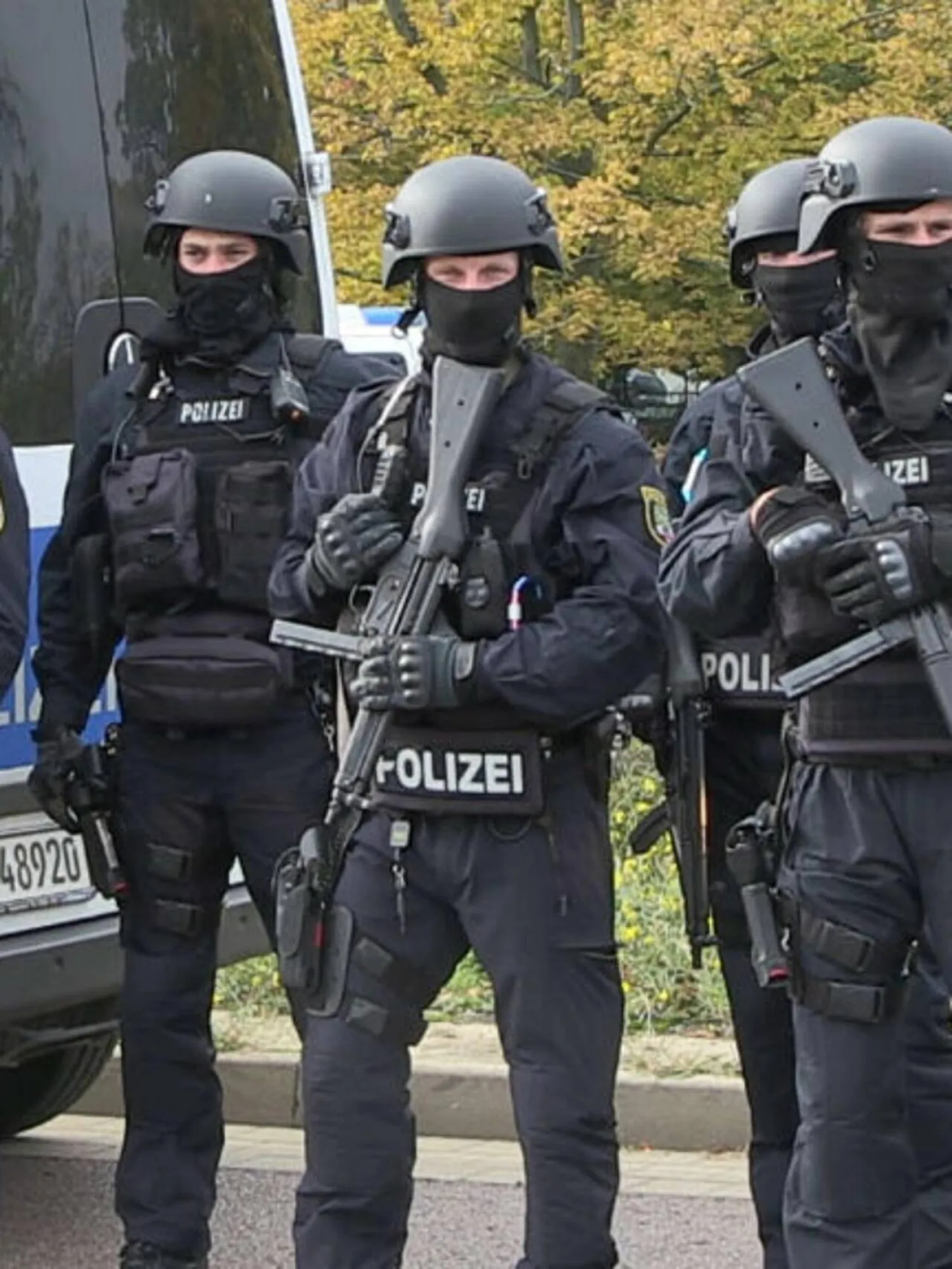 File photo: Police secure an area after a deadly shooting in the eastern German city of Halle on October 9, 2019. REUTERS/Marvin Gaul
