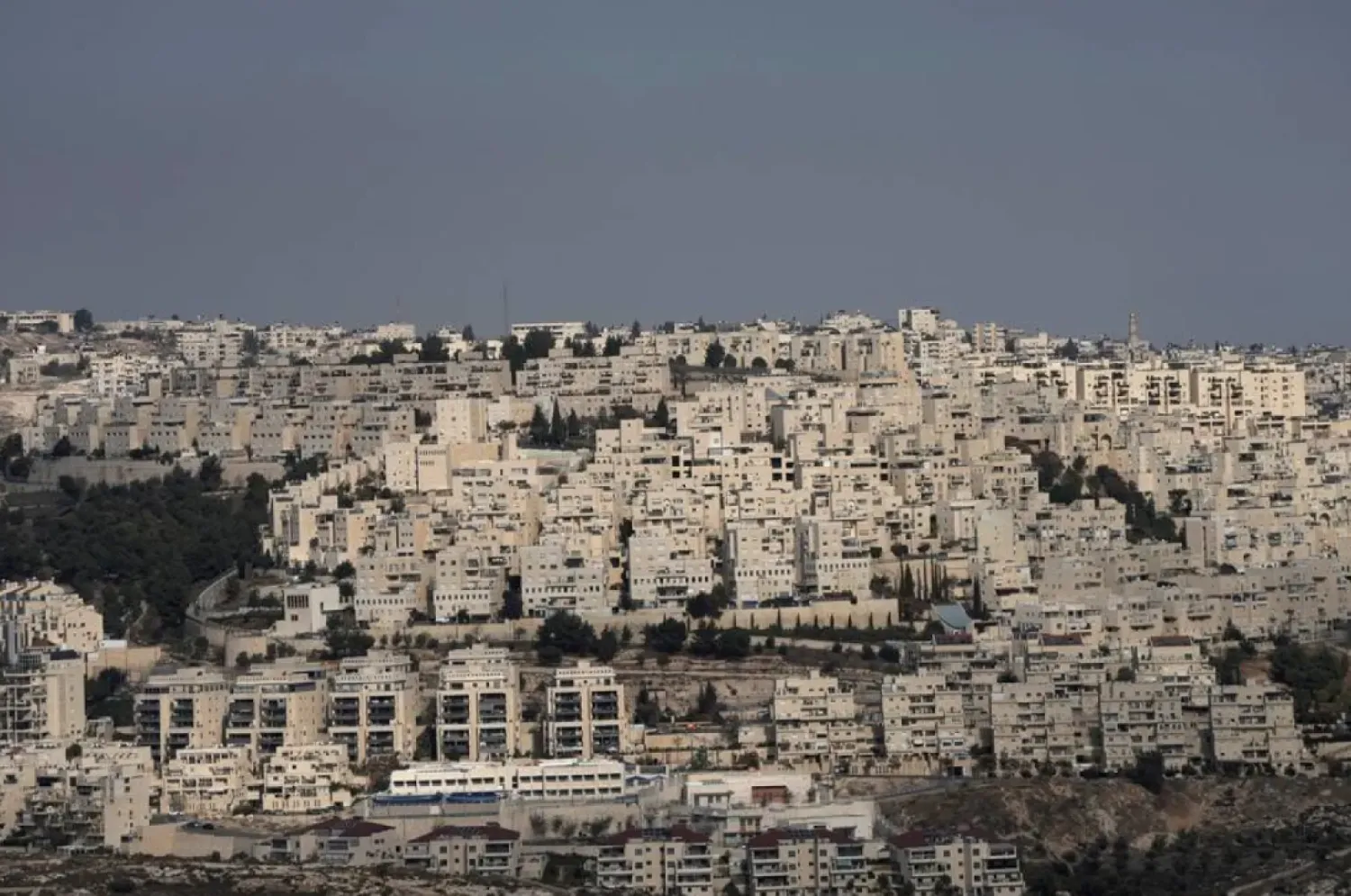 The Israeli settlement of Har Homa, seen from the West Bank city of Bethlehem, Tuesday, Dec. 17, 2024. (AP)