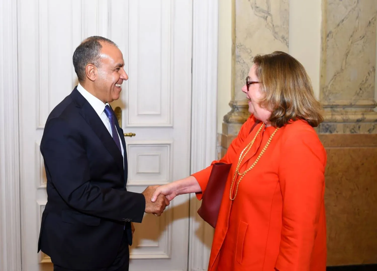 وزير الخارجية المصري بدر عبد العاطي يستقبل مدير عام القوة المتعددة الجنسيات في سيناء (الخارجية المصرية)