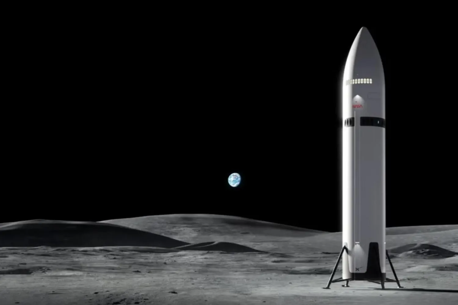 SpaceX'in Starship İnsan İndirme Sistemi'nin çizimi (SpaceX)