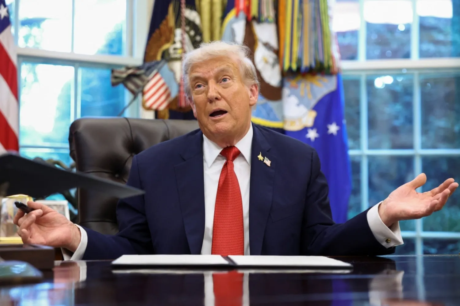 Trump, Beyaz Saray'daki ofisinde, 25 Eylül 2025 (Reuters)