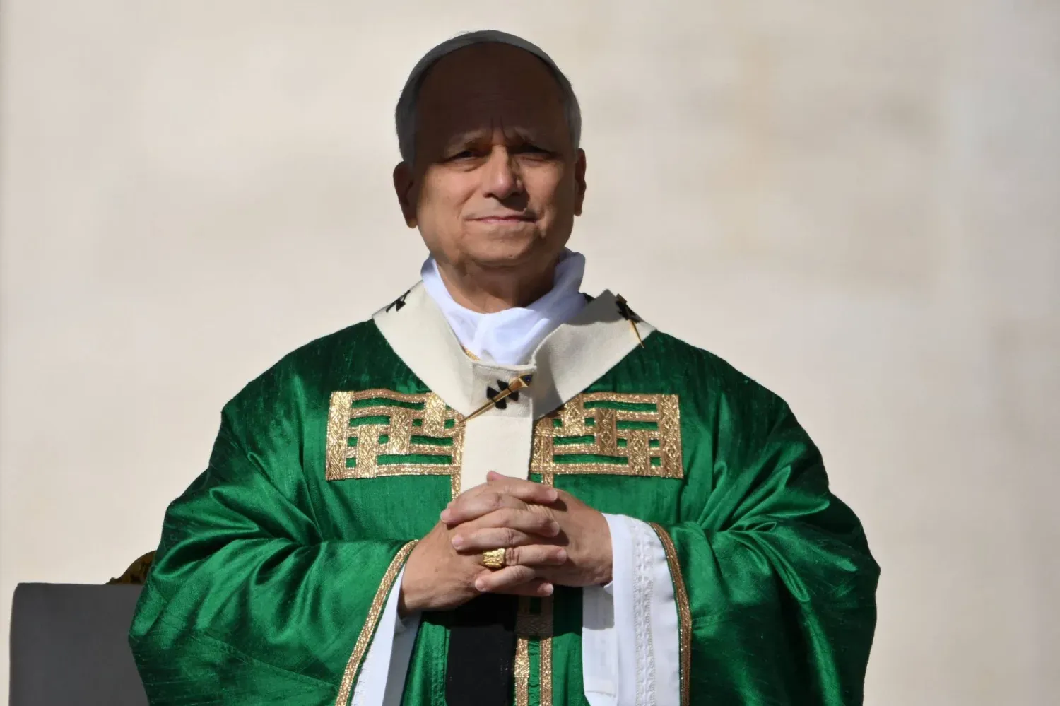 Papa XIV. Leo, 28 Eylül 2025'te Vatikan'daki Aziz Petrus Meydanı'nda bir ayin sırasında (AFP)