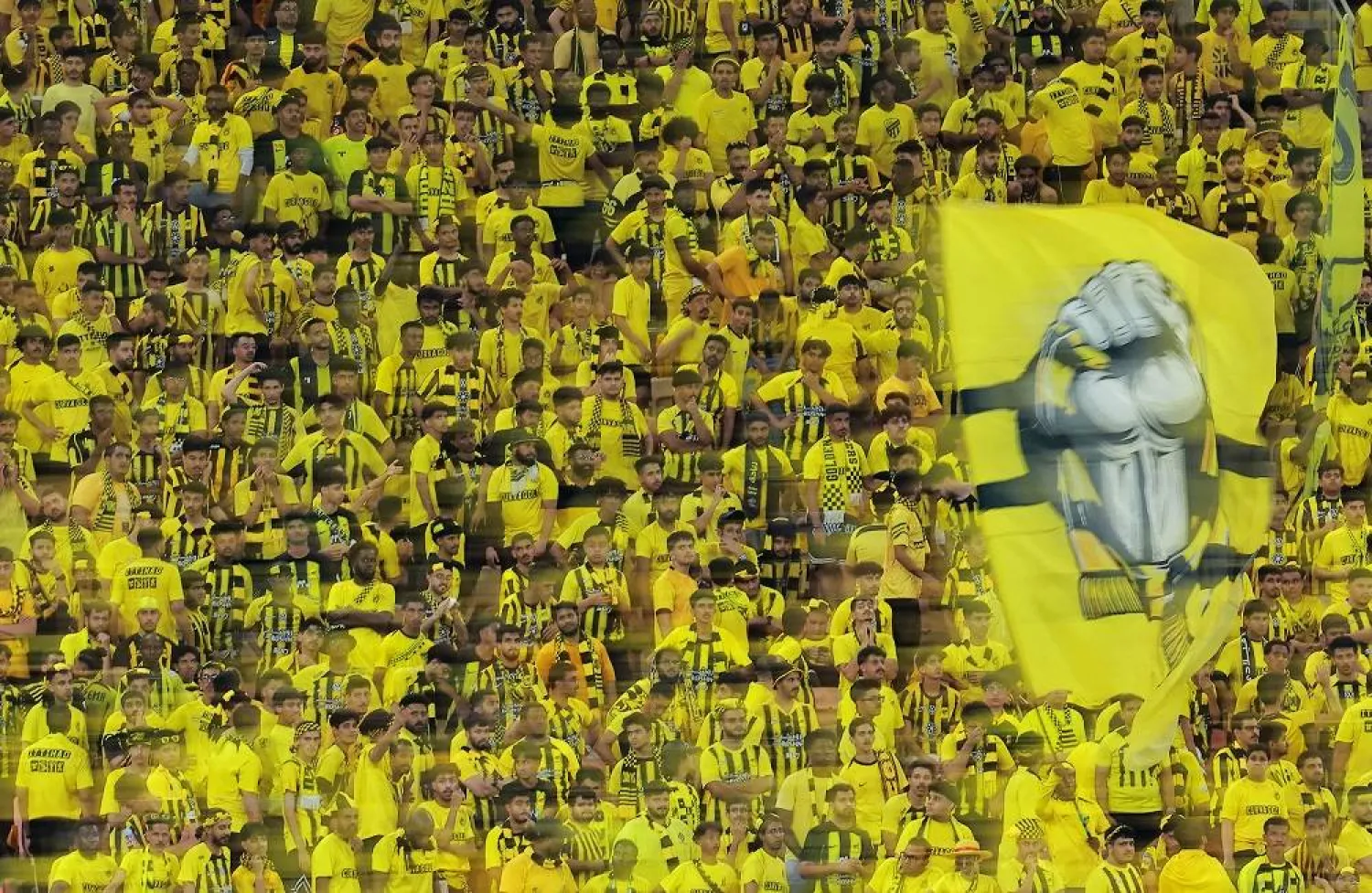  Football - Saudi Pro League - Al-Ittihad v Al-Nassr - King Abdullah Sport City Stadium, Jeddah, Saudi Arabia - September 26, 2025 Al-Ittihad fans during the match. (Reuters)