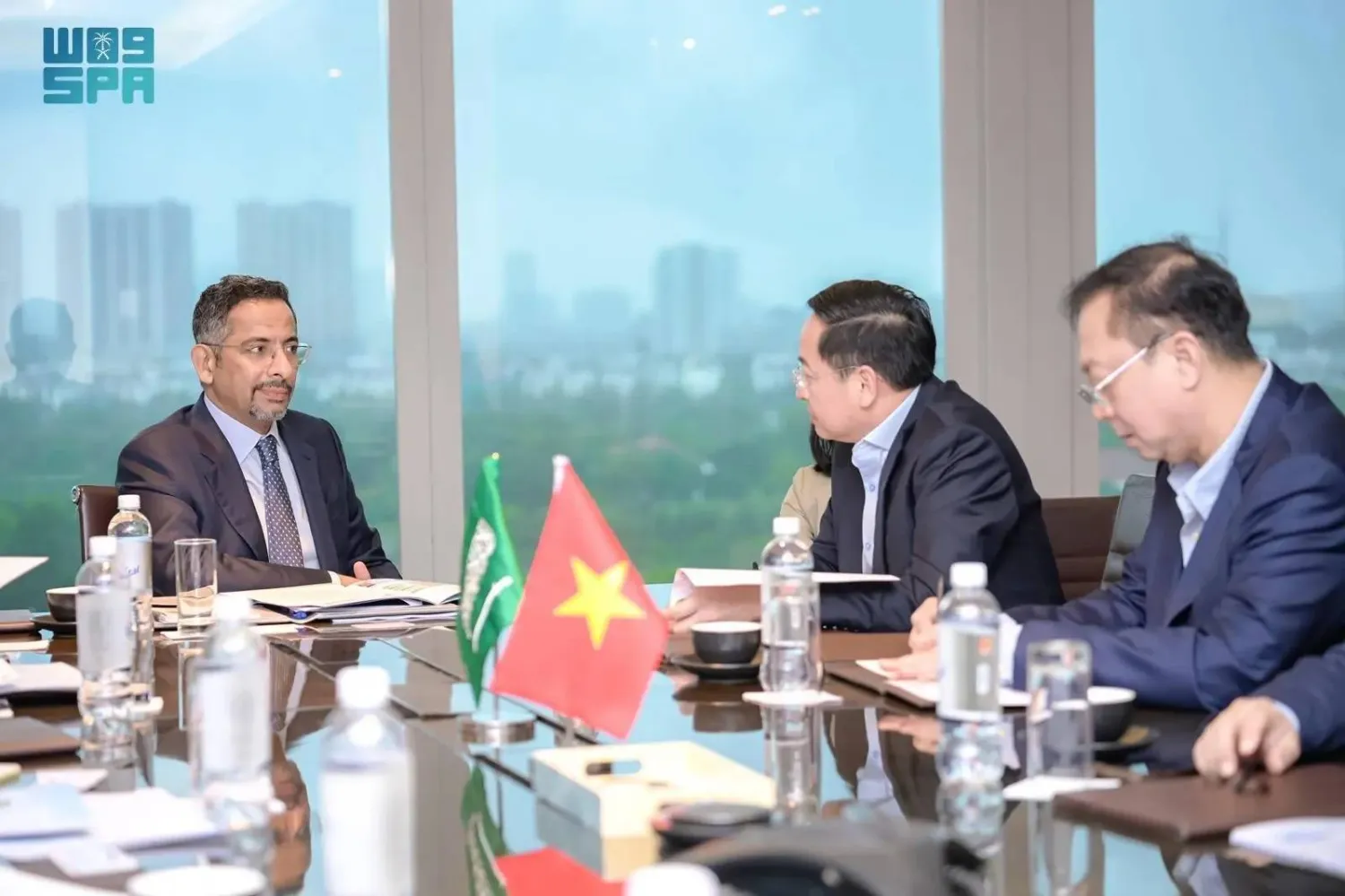 Saudi Minister of Industry and Mineral Resources Bandar Alkhorayef during his meeting with Vietnamese officials in Hanoi. (SPA)