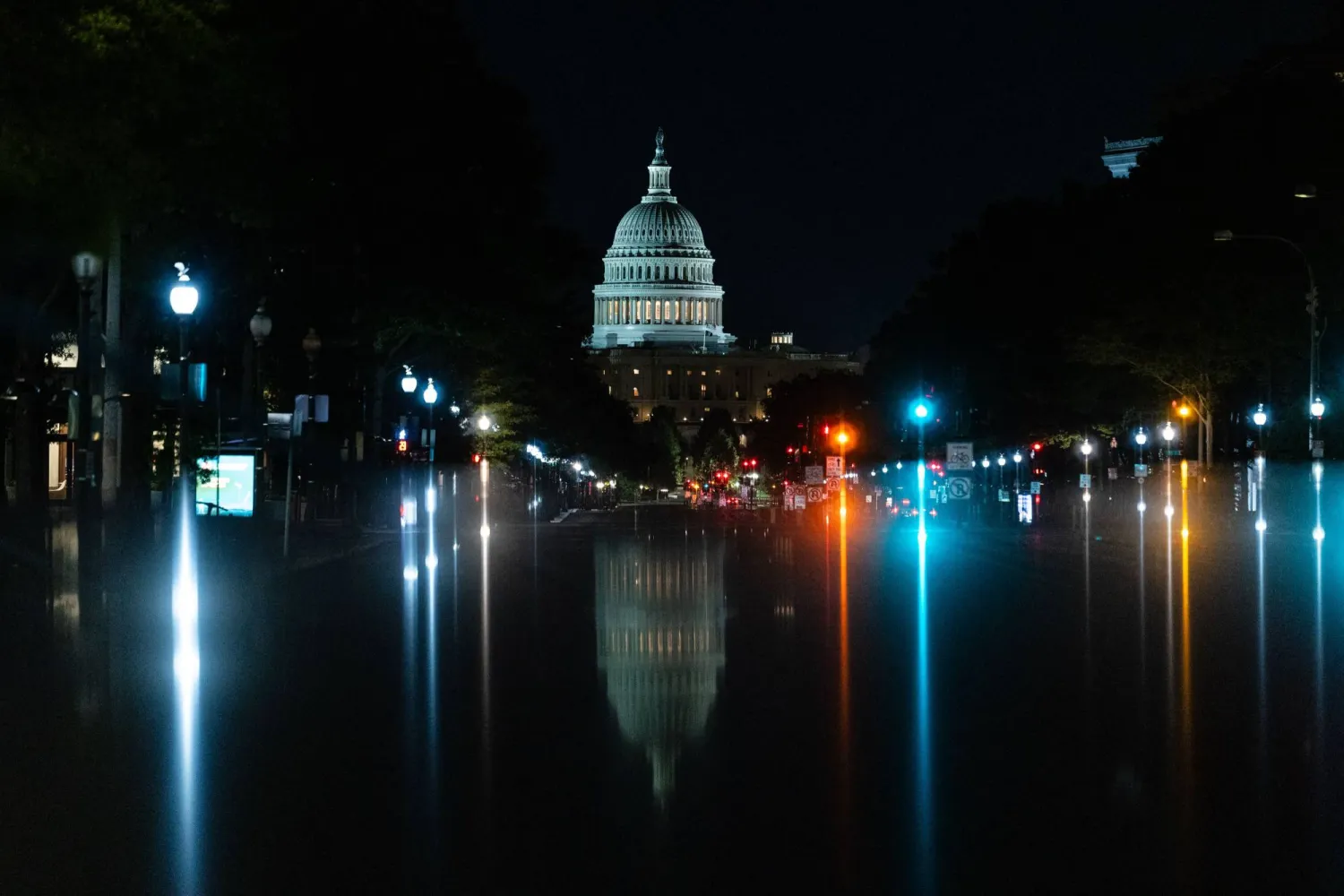 The US Capitol seen down Pennsylvania Avenue NW on October 1, 2025 in Washington, United States. (Getty Images/AFP)