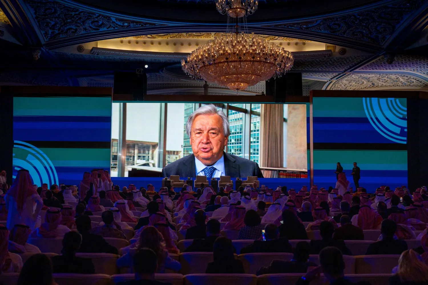 الأمين العام للأمم المتحدة أنطونيو غوتيريش في كلمة مرئية لضيوف المنتدى الدولي للأمن السيبراني (منتدى الأمن السيبراني)