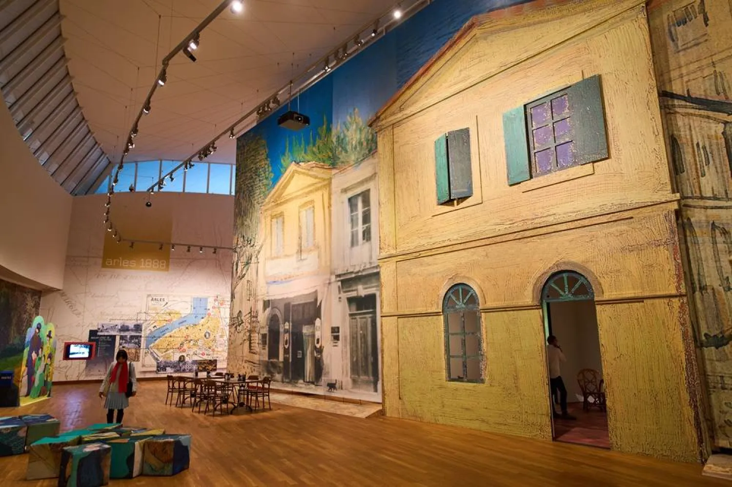  A life-size facade of the yellow house that Vincent Van Gogh used as his studio in Arles was recreated at the Van Gogh Museum in Amsterdam, Netherlands, Wednesday, Oct. 1, 2025. (AP) 