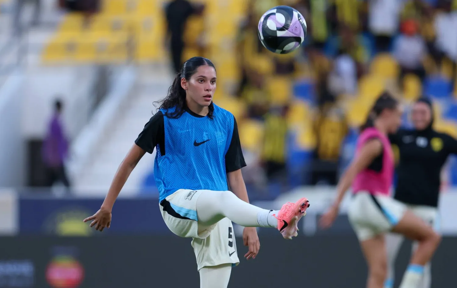 لانا عبدالرزاق لاعبة سيدات الاتحاد خلال التدريبات الأخيرة (نادي الاتحاد)