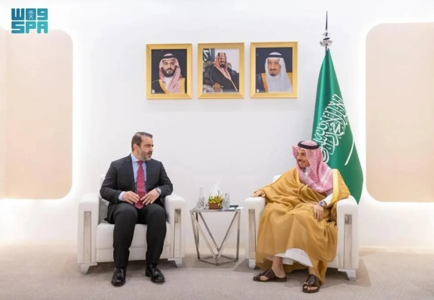 Saudi Minister of Foreign Affairs Prince Faisal bin Farhan bin Abdullah met on Wednesday with his Syrian counterpart, Asaad Al-Shaibani, in AlUla. SPA
