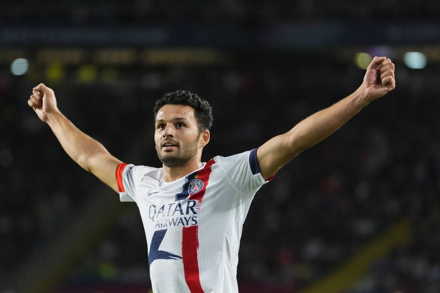 Paris Saint Germain's Goncalo Ramos celebrates scoring the 1-2 goal during the UEFA Champions League league phase soccer match between FC Barcelona and PSG, in Barcelona, Spain, 01 October 2025. EPA/Siu Wu