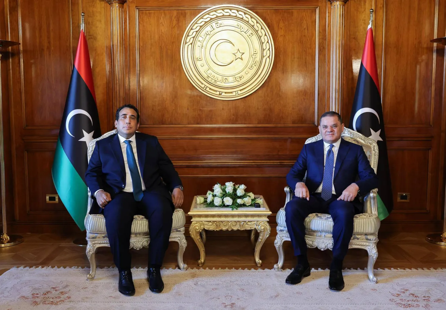 المنفي مستقبلاً الدبيبة في مقر المجلس الرئاسي بطرابلس (المجلس الرئاسي)