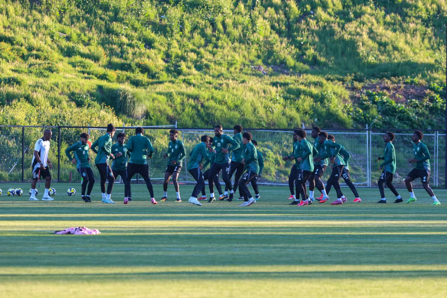 جانب من تحضيرات الأخضر للشباب لمواجهة نيجيريا (المنتخب السعودي)