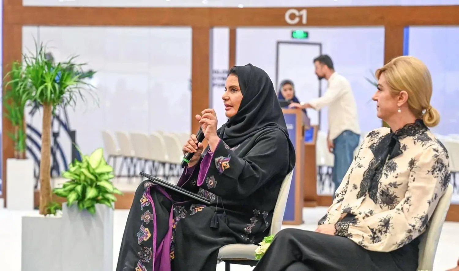 Dr. Hanan Al-Ahmadi, Assistant Speaker of Saudi Arabia’s Shura Council, speaks at the Global Cybersecurity Forum 2025 in Riyadh. (SPA) 