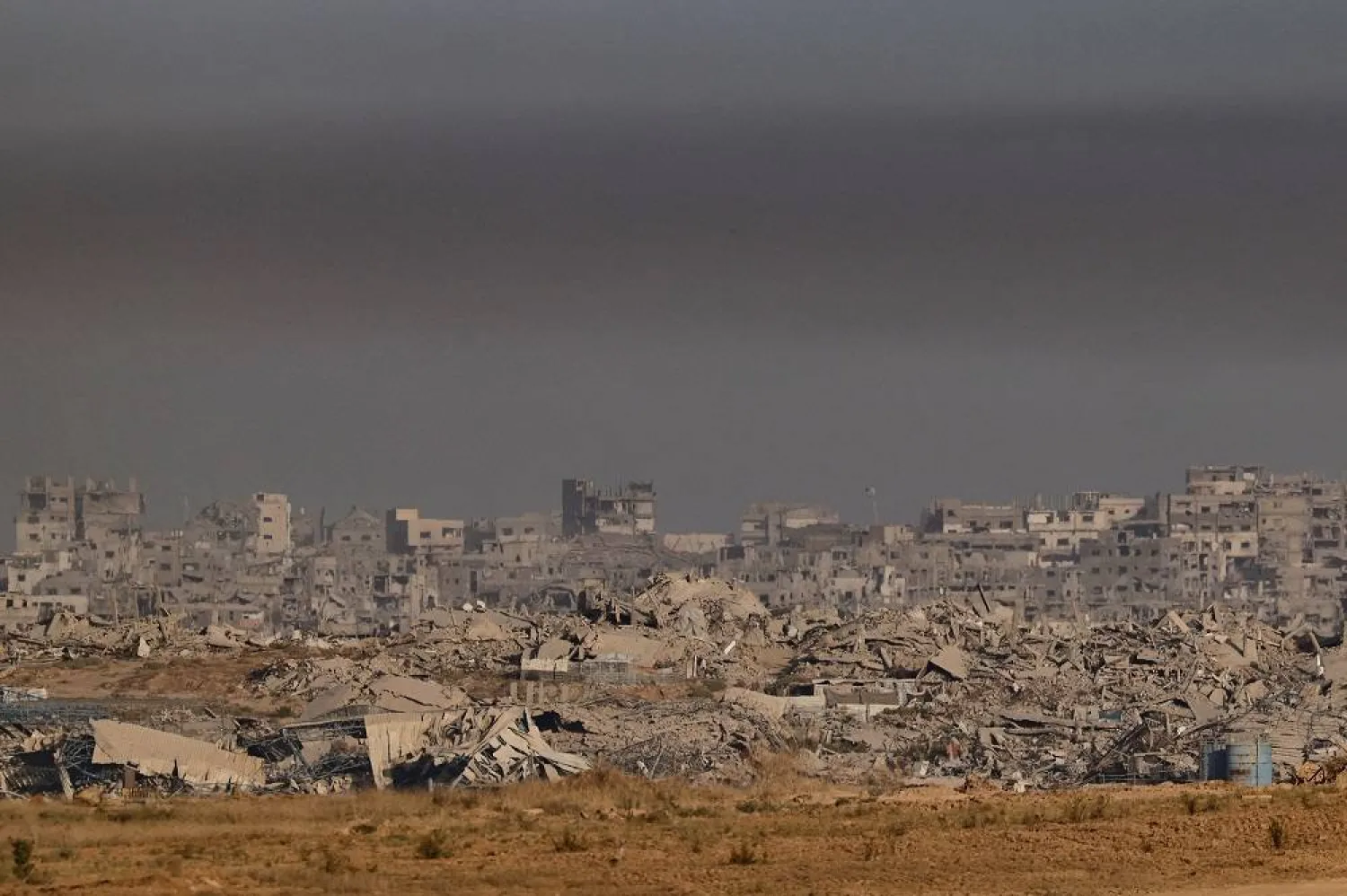 Destroyed buildings in Gaza, as seen from Israeli side of the Israel-Gaza border, in Israel, October 3, 2025. (Reuters) 