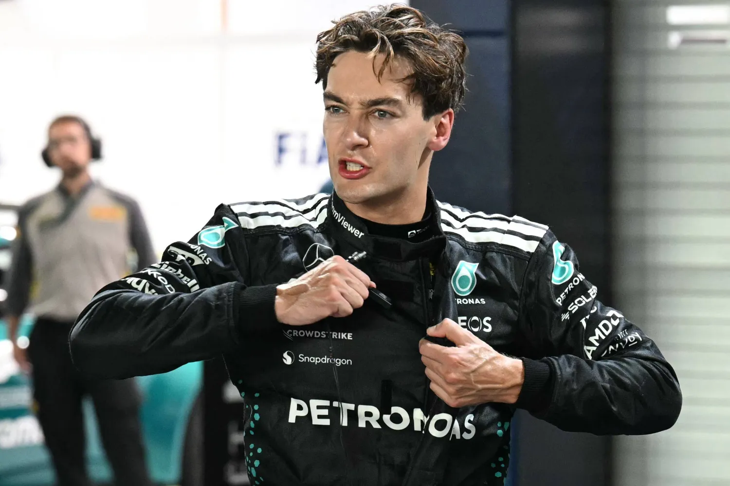 البريطاني جورج راسل سائق مرسيدس (أ.ف.ب)