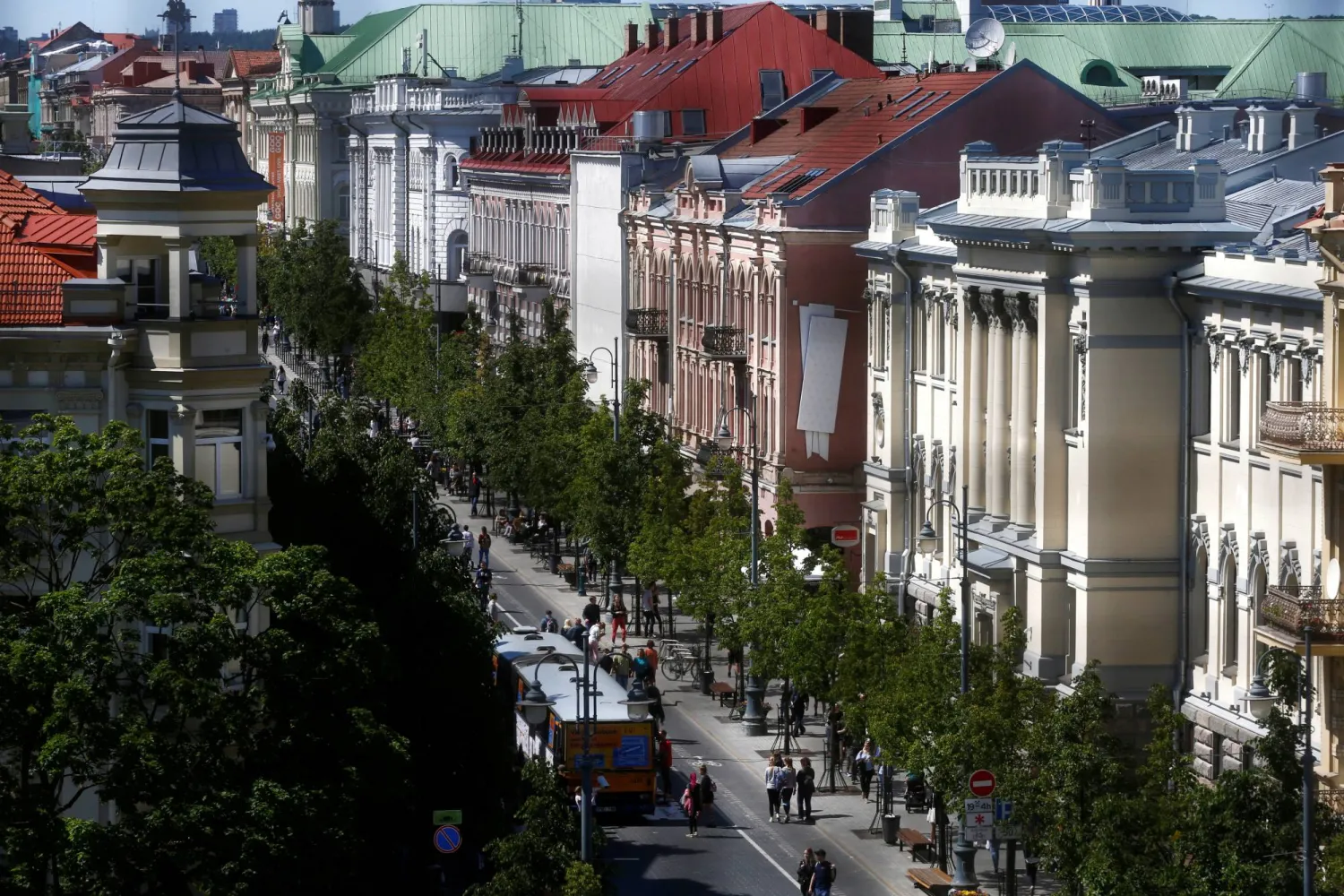 FILE PHOTO: A view of Gediminas street in Vilnius, Lithuania May 19, 2018. REUTERS/Ints Kalnins/File Photo
