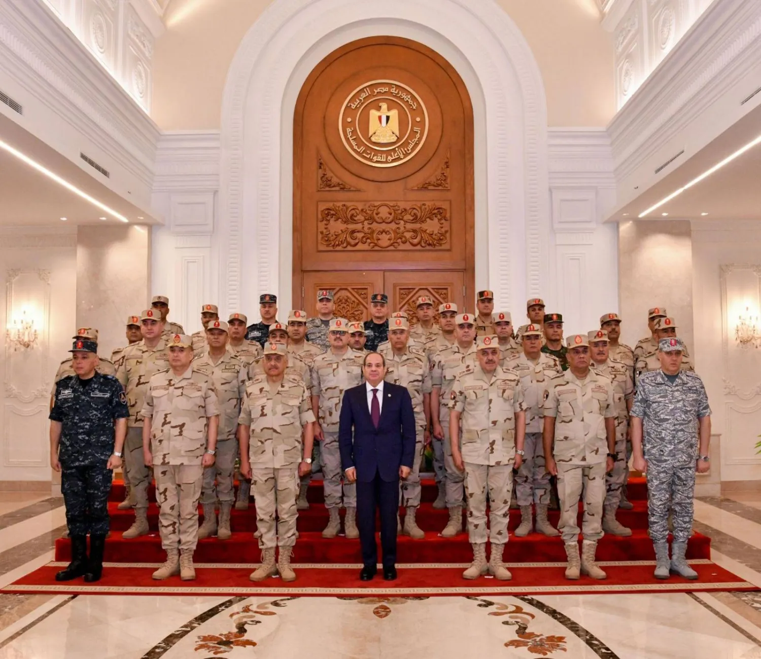 الرئيس السيسي خلال اجتماع المجلس الأعلى للقوات المسلحة (الرئاسة المصرية)