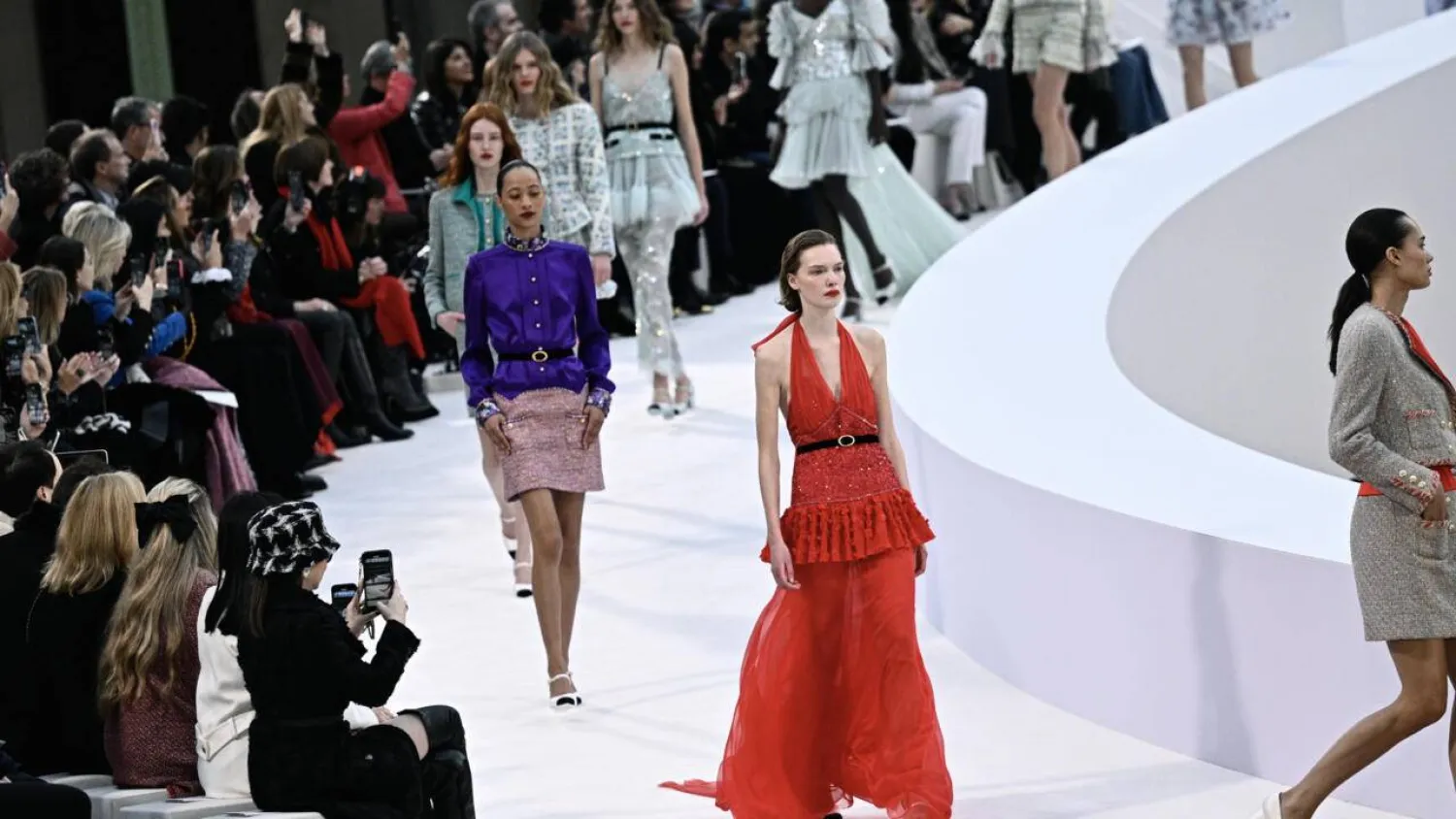 Models at the Chanel Haute-Couture show in Paris in January. JULIEN DE ROSA / AFP
