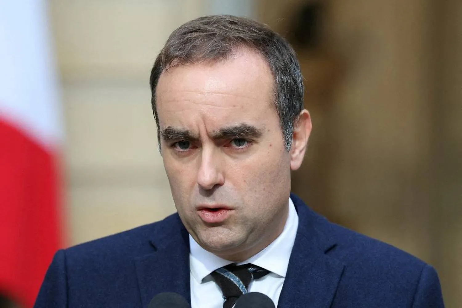 French Prime Minister Sebastien Lecornu delivers a statement at the Hotel Matignon in Paris, on October 3, 2025, before a round of consultations with political parties ahead of the announcement of the new government. (Reuters)