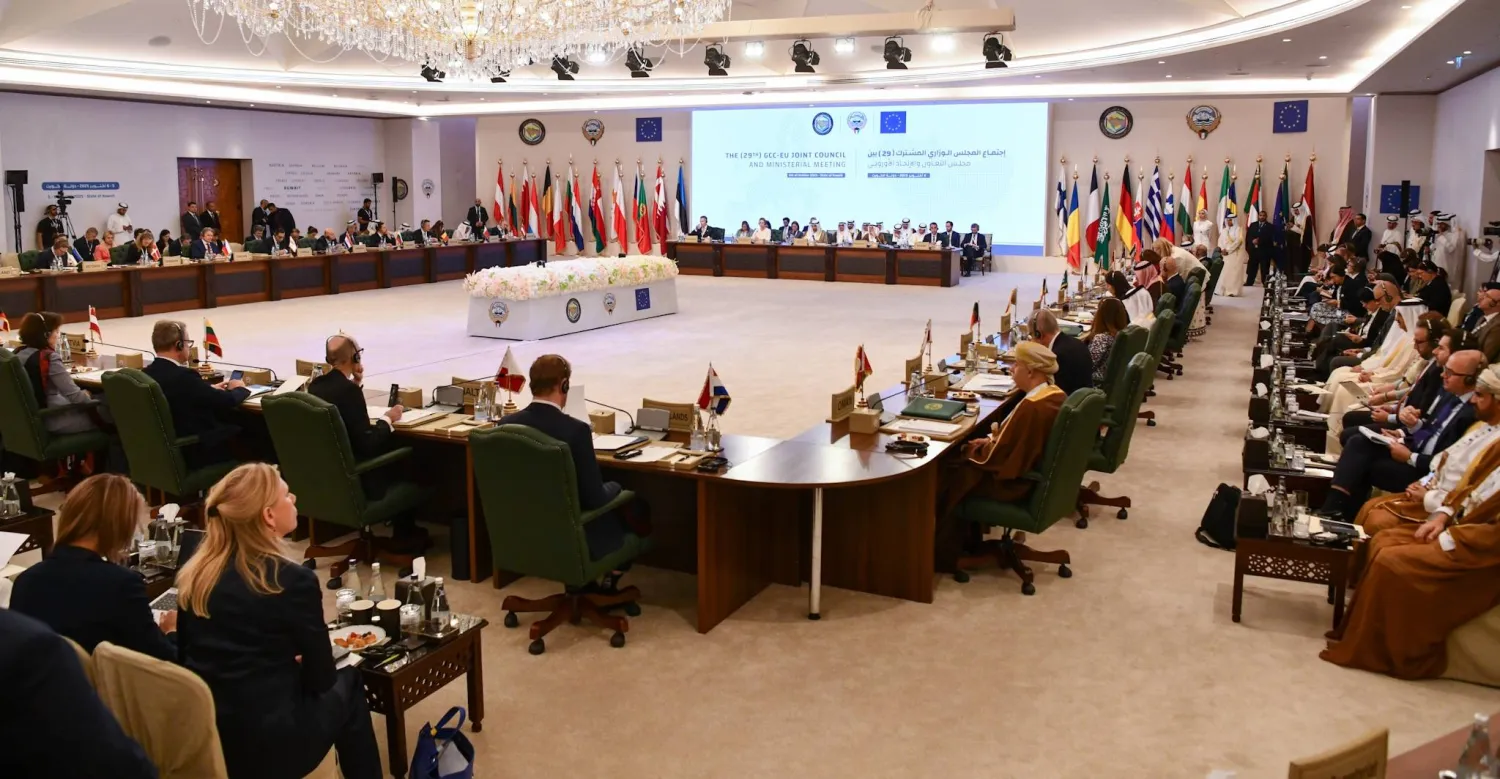 جانب من الاجتماع الوزاري بين مجلس التعاون لدول الخليج العربية والاتحاد الأوروبي في الكويت (كونا)