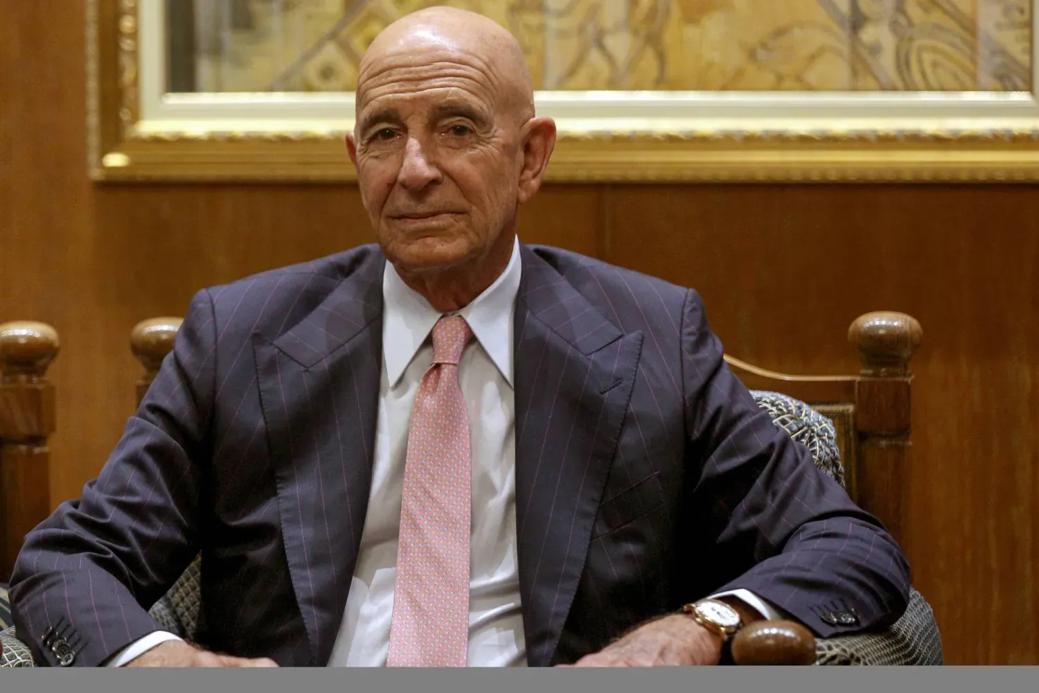ABD elçisi Tom Barrack, Lübnan'a yaptığı son ziyarette (DPA)