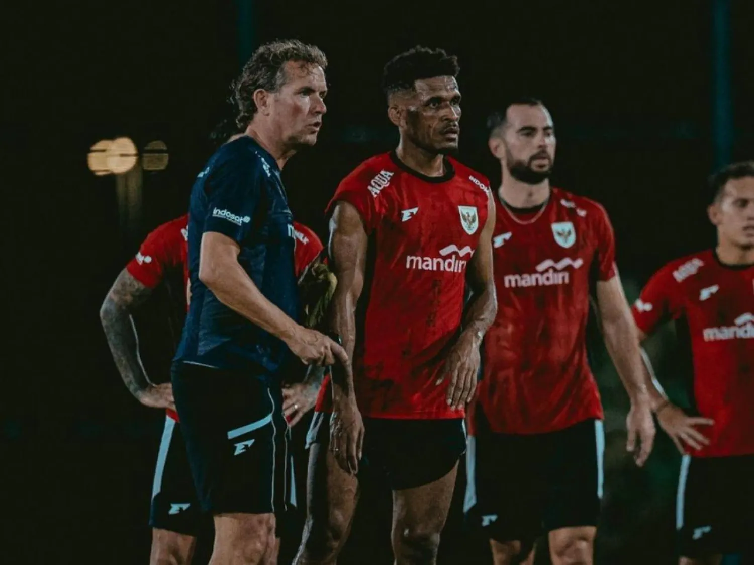 من تدريبات المنتخب الإندونيسي في جدة (حساب المنتخب على «إنستغرام»)