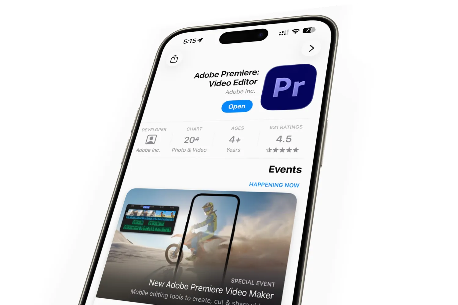 أطلقت «أدوبي» تطبيق «بريميير» الاحترافي على الآيفون ليمنح صناع المحتوى تجربة مونتاج متكاملة عبر الهاتف (أبل)