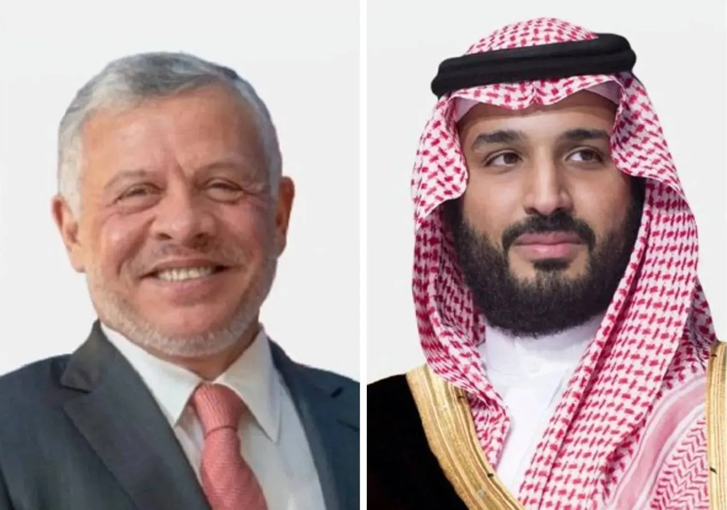 Prince Mohammed bin Salman bin Abdulaziz Al Saud, Saudi Crown Prince and Prime Minister, and Jordan’s King Abdullah II. (Asharq Al-Awsat)