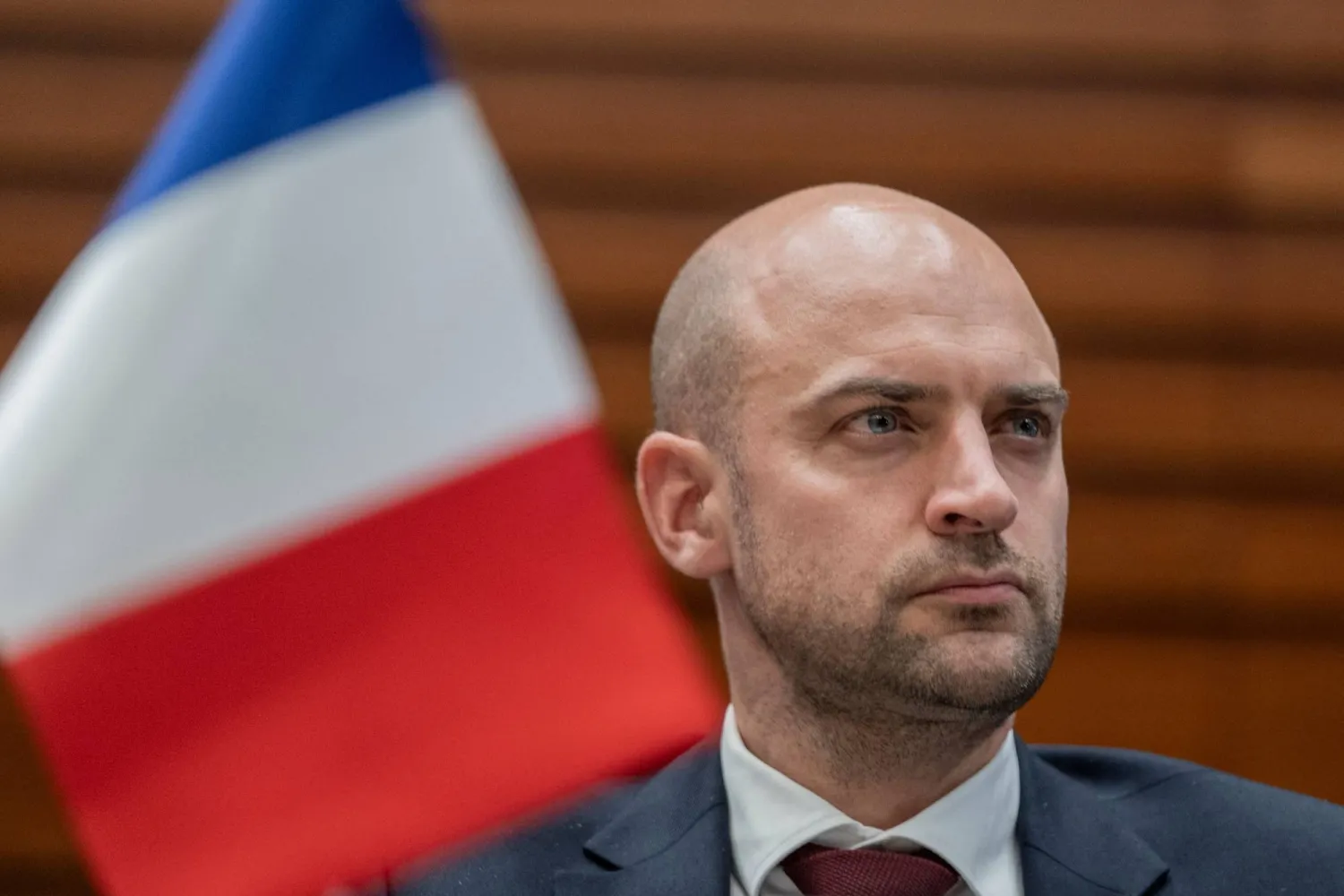 France's Foreign Affairs Minister Jean-Noel Barrot looks on during a meeting with the Chairperson of the African Union Commission Moussa Faki (not seen) at the Headquarters of the Africa Union (AU) in Addis Ababa on November 29, 2024. (AFP)