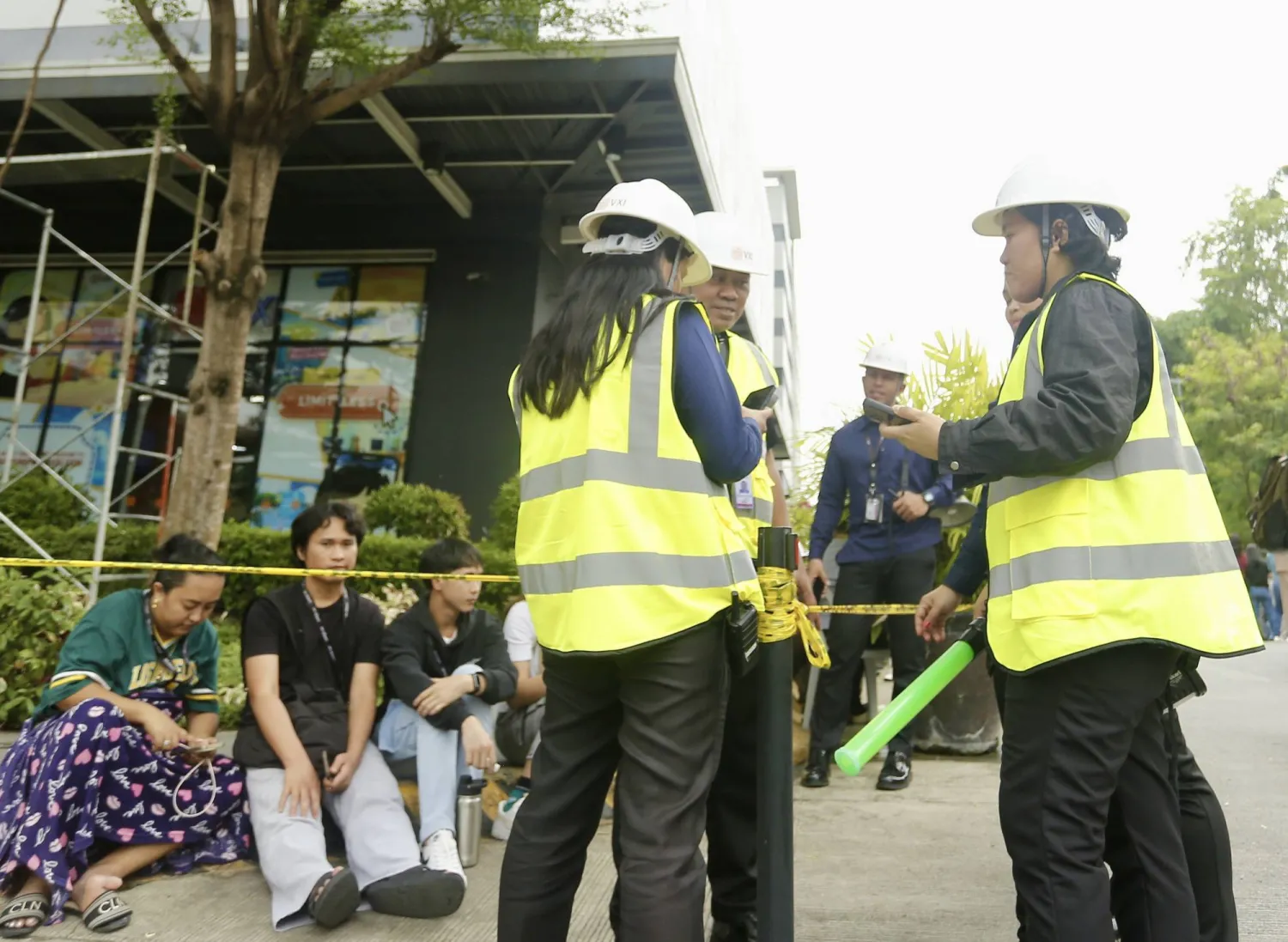 Residents rush to safe ground following an earthquake, at a school in Davao city, Philippines, 10 October 2025. EPA/CERILO EBRANO
